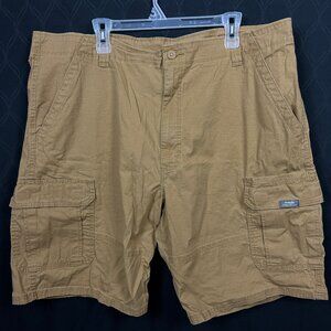 Wrangler Cargo Shorts Mens Size 42 (43) Khaki Outdoor Flat Front 10" Inseam